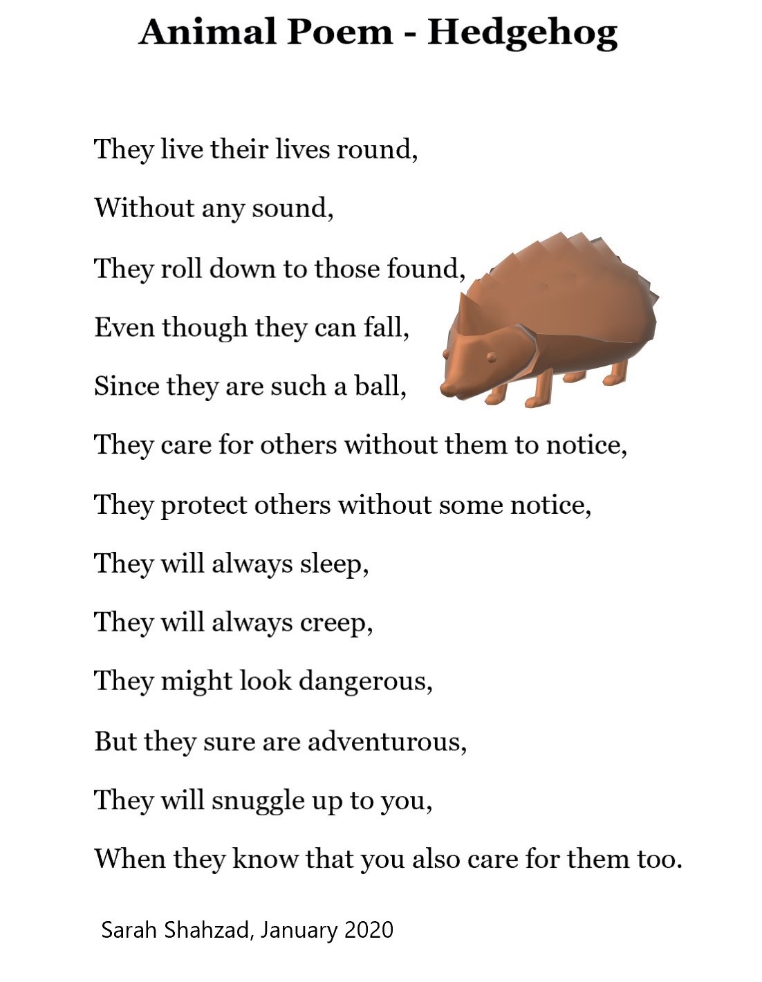 Hedgehog - Poem The Art - Expressing oneself is art